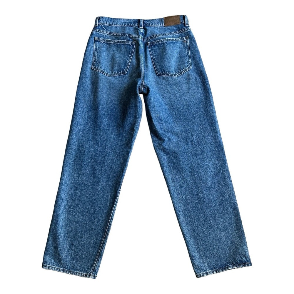 MADEWELL Wide 29" Inseam Leg Crop Destressed Denim Blue High Waist Sz 25 - Picture 4 of 14
